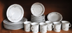Lot 162 - Lot of 1980s German Porcelain Aizberg Dinner Setting for Six