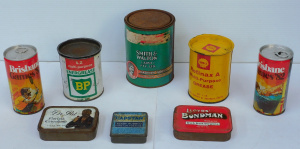 Lot 170 - Group lot of vintage tins inc Shell 1lb Grease, BP 1lb Grease, Tobacco