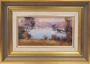 Lot 186 - Werner Filipich (1943 - ) Small framed Oil Painting - Woodford Bay - s