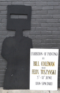 Lot 189 - 2 x pieces - Large Foam Cut out of Sid Nolans Ned Kelly + sign from Ex
