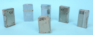 Lot 195 - Group lot Vintage Stylish shaped Silver tone Cigarette Lighters inc Au