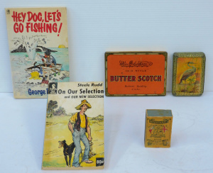 Lot 208 - Mixed Group lot vintage inc MacRobertsons Butterscotch tin, Stork desi