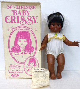 Lot 219 - 1970s Boxed Ideal Black Baby Crissy Doll with growing hair- original c