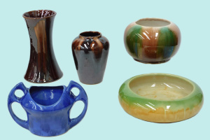 Lot 228 - 5 pces vintage Australian Pottery - Bendigo Waverley Ware inc Green &a