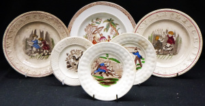 Lot 233 - Group Lot - 19th C Decorative & Nursery Plates - incl c1860 Childr