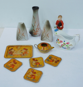Lot 254 - Mixed Group lot inc Ellis Aust Pottery Wheat pattern, 1940s Walt Disne