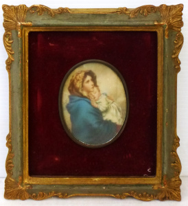 Lot 259 - Vintage Hand Painted on Celluloid - after Roberto Feruzzi - Madonnina