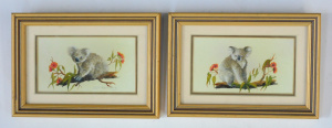 Lot 260 - Di Koenders (Active c1980s - 2000s) pair small framed Gouaches - Koala