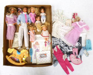 Lot 266 - Group lot of 1980s Mattel Heart Family Dolls, clothing, accessories &a