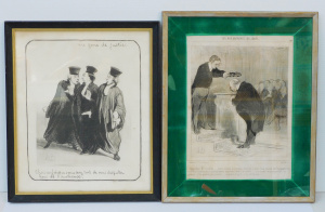 Lot 313 - 2 x Framed Honore Daumier pictures - Les Philanthropes Du Jour 'Approa
