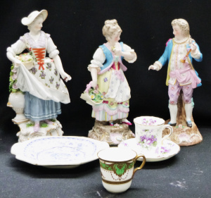 Lot 322 - 3 x Vintage Porcelain Classical Figures & China - incl Pair of Mei