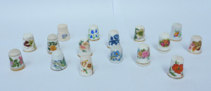 Lot 326 - 16 x Vintage China Floral themed Thimbles mostly English featuring var