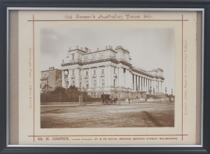 Lot 346 - William H Cooper mounted c1890 Albumen Photograph - Parliament House -
