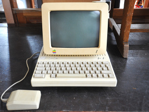 Lot 2 - Vintage 1984 Apple IIC Semi Portable Computer - incl Mouse, Manuals, Cor