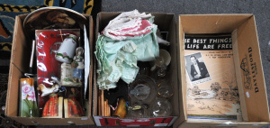 Lot 12 - 3 x boxes Mixed items - Pretty China, Victorian items, sheet music &