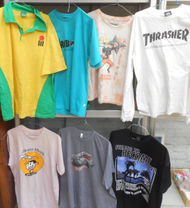 Lot 13 - Group Vintage T-shirts, incl Thrasher Skateboard Mag long-sleeve, Hot W