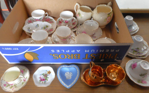Lot 30 - Box Lot English China, incl Wedgwood, Crown Devon, Coalport, Colclough,