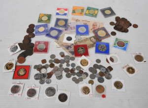 Lot 56 - Lot of Assorted Coins & Some Medallions incl Australian Pre Decimal