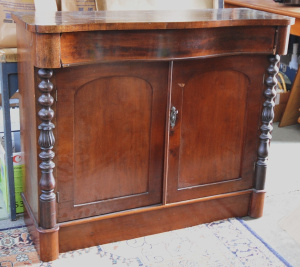 Lot 67 - Victorian Cedar Chiffonier Base w Classical Columns - Approx 86cm H x 1
