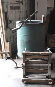 Lot 68 - 2 x pieces - Vintage Lehman Washing machine with lever action Agitator