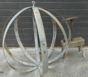 Lot 75 - 2 x Industrial items, incl Cobblers shoe last, plus large spherical met