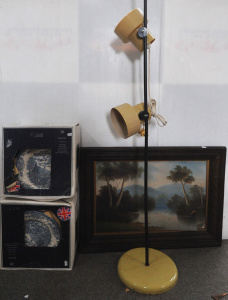 Lot 77 - Mixed Group lot - 1980s beige Plastic 2 prong Floor Lamp, 2 x Boxed as
