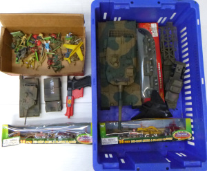 Lot 88 - Box lot of Assorted Toys inc, military vehicles, die-cast & plastic