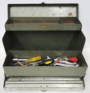 Lot 92 - Vintage ROTA Expandable Toolbox w some Tools incl Sidchrome Spanners