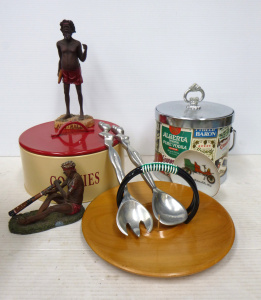Lot 105 - Box lot of Assorted Items inc, ice bucket with alcohol advertising, te