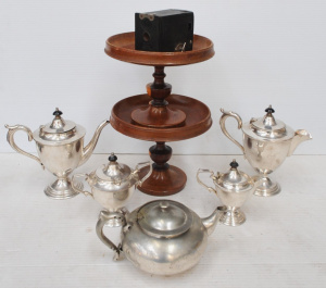 Lot 136 - Group lot - Vintage EPNS & other items - Robur teapot w Infuser, 4