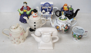 Lot 142 - Lot of Ceramic Novelty Teapots incl Alice in Wonderland Teapot w Match