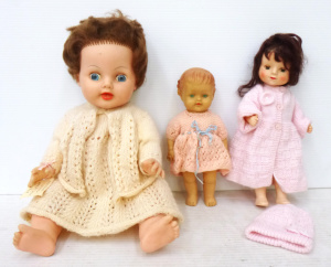 Lot 168 - 3 x 1950s - 60s English Pedigree Dolls inc, small walker, vinyl baby &
