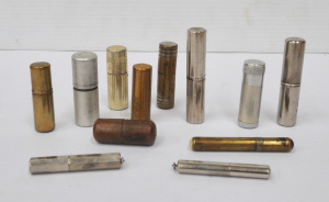 Lot 180 - Group Lot Vintage Novelty Cylindrical Shaped Cigarette Lighters - Gold