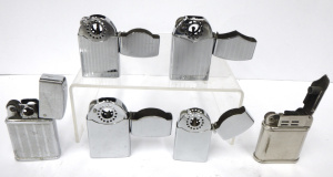 Lot 197 - Approx 6 x Vintage Cigarette, Cigar, Pipe Lighters - Chrome, assorted