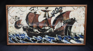 Lot 209 - Framed Set of 8 x Decorative Tiles in the style of Herman Kahler featu