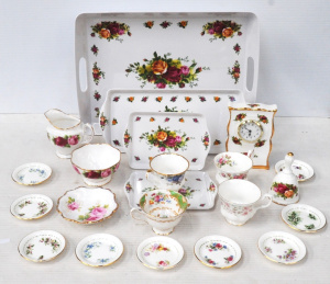 Lot 213 - Group lot of Royal Albert Bone China some in Old English Rose Pattern