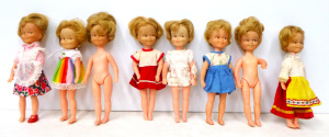 Lot 232 - Approx 8 x 1960s - 70s Little Tuppence Dolls - some with clothing, mar