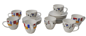 Lot 233 - Set of 8 x Modern Art design Coffee Cups & Saucers by Australian F