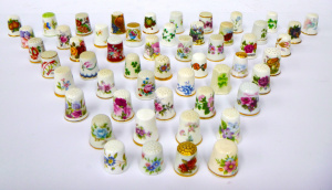 Lot 235 - Group Lot Various Floral, Flower Themed, Thimbles - Roses, Clovers, Na