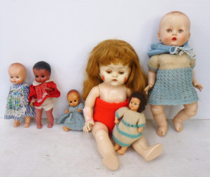 Lot 257 - Box lot of Vintage Hard Plastic Dolls - Australian & English inc,