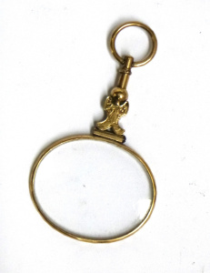 Lot 273 - Vintage c1900 Gold Plated Eye Glass - ornate detail w Faceted Frame, b