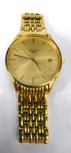 Lot 275 - Modern mens Gold plated Wristwatch branded Longines - spare links for