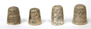 Lot 287 - 4 x Vintage Hallmarked Sterling Silver Thimbles