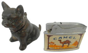 Lot 289 - 2 x Vintage Cigarette Lighters, Novelty Figural Bulldog and Camel