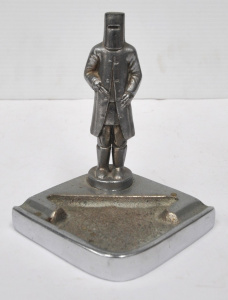 Lot 350 - Vintage heavy Chrome plated Ashtray w figure of Ned Kelly to back - 1
