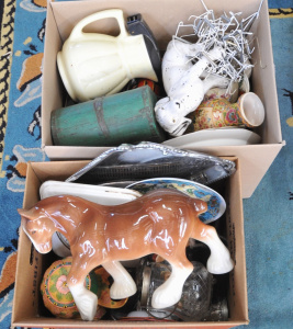Lot 32 - 2 x boxes - heaps Vintage English & other China, Epns items, glassw