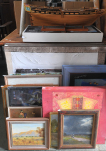 Lot 34 - Group lot - Framed & Unframed Paintings & pics incl small Kevin