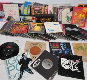 Lot 38 - Box lot of 45rpm Vinyl Singles, DVDS & Cds incl Purple Haze Single,
