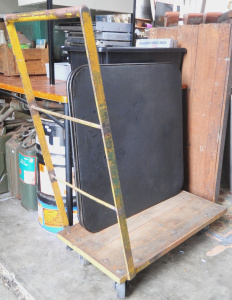 Lot 79 - Vintage Fold Out Cards Table & Vintage Trolley