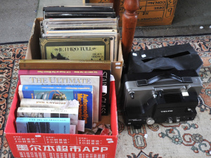Lot 81 - 2 x Boxes - Heaps vintage Vinyl Lp Records & Singles, Books + 8mm F